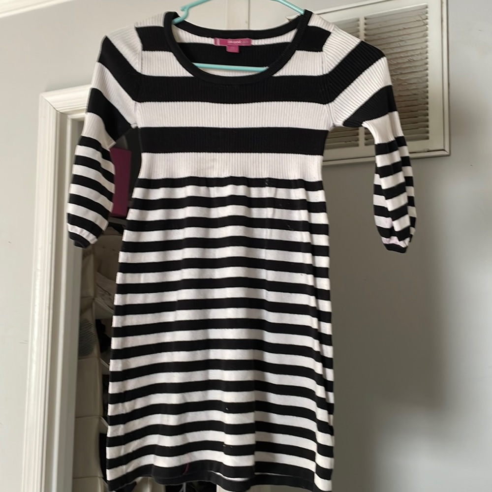 Takeout Black & White Sweater Dress